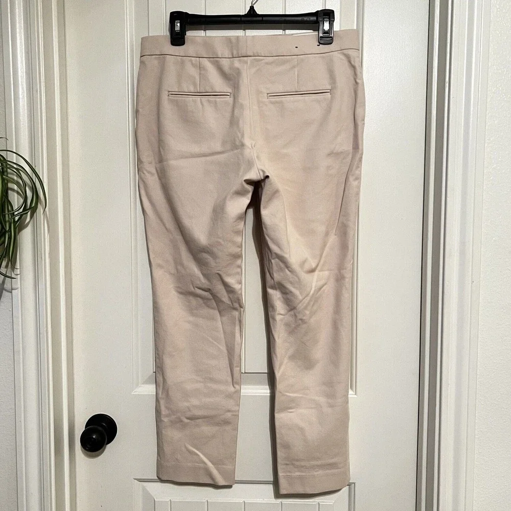 Ann Taylor Devin Beige Tan Work Pants Trousers Flat Front Pockets Size 6 Career - Picture 3 of 13